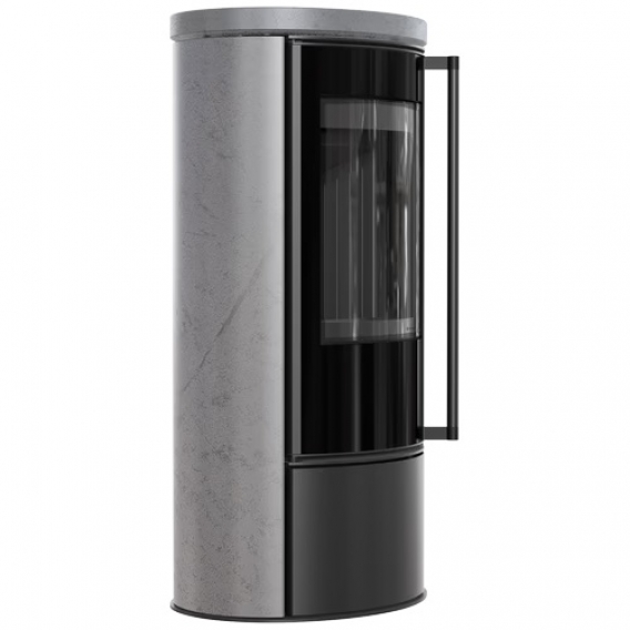 Obrázok pre Krbové kachle ERIK s akumulačnou keramikou a keramickým vrchom - GREY SATIN s čiernym ohniskom