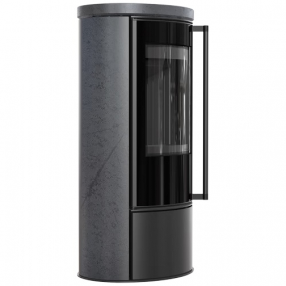 Obrázok pre Krbové kachle ERIK s akumulačnou keramikou a keramickým vrchom - GRAPHITE SATIN s čiernym ohniskom