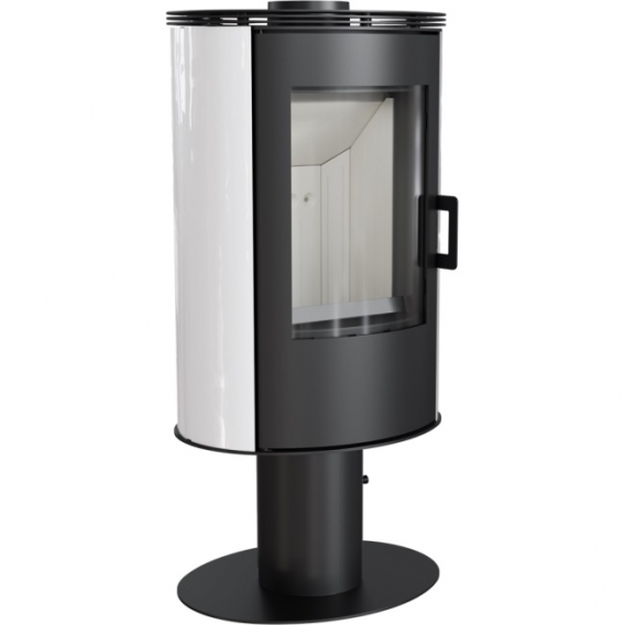 Obrázok pre Otočné kachle KOZA AB na podstavci s bielymi kachľovými panelmi